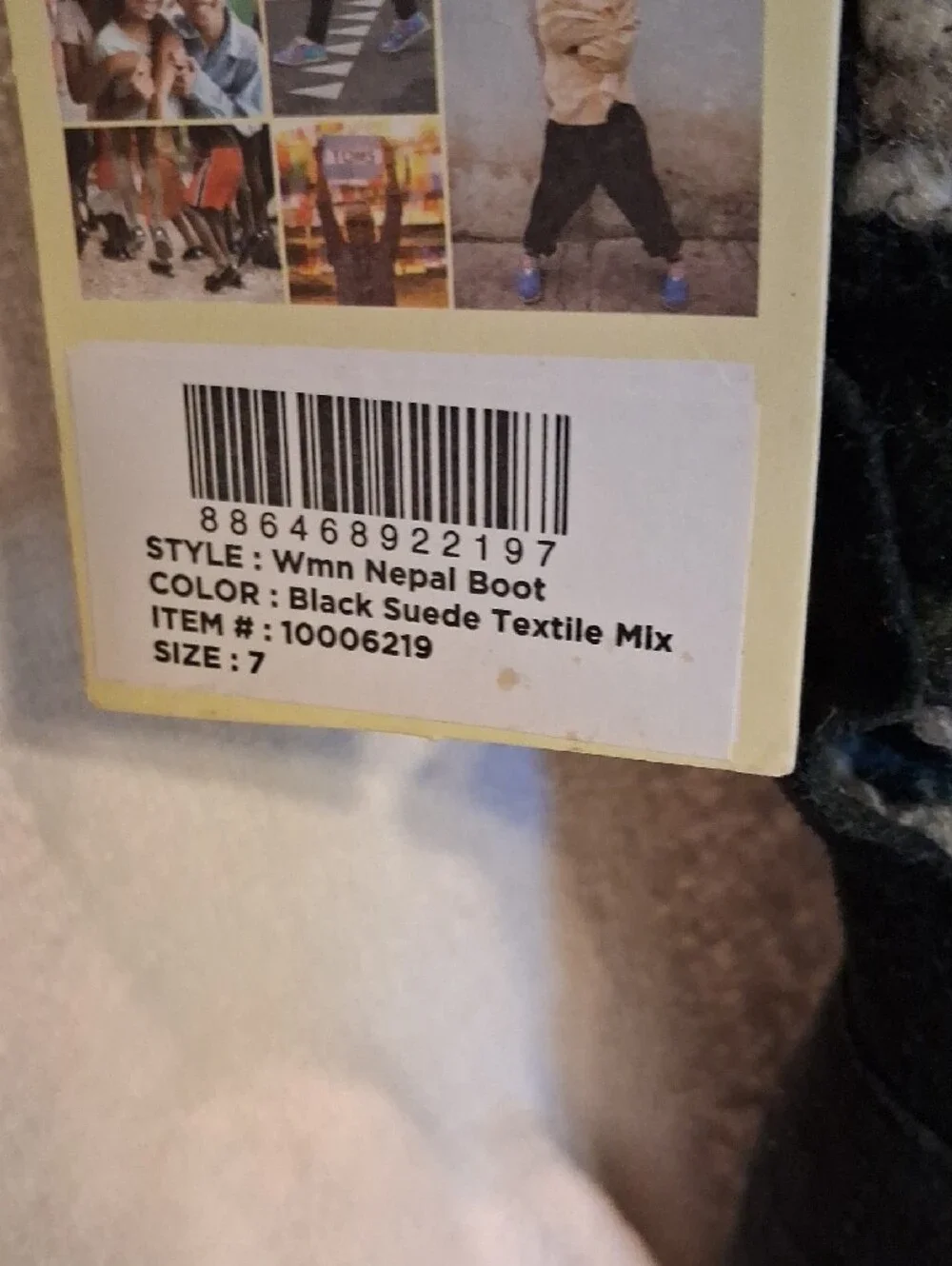 Toms Black & Gray Knit Winter Boots with Patterned Shaft Size 7